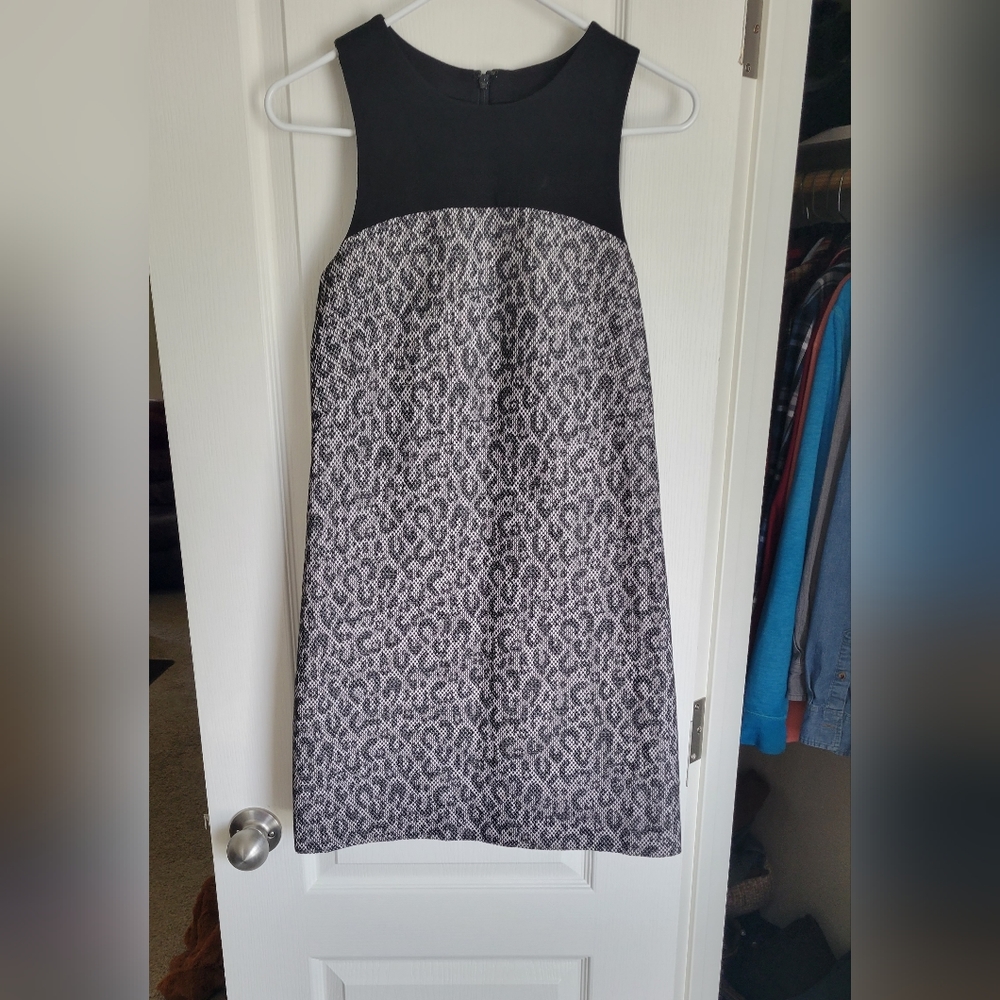 Anthropologie black & white  print and black dress
